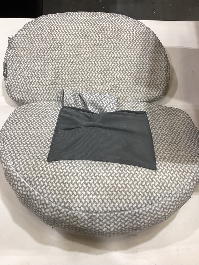 Condition photo showing Good Condition for momcozy portable pregnancy pillow – w shaped maternity support for side sleepers, adjustable travel wedge pillow for back, belly, and hip relief, ideal for pregnant women, deep grey gray regular