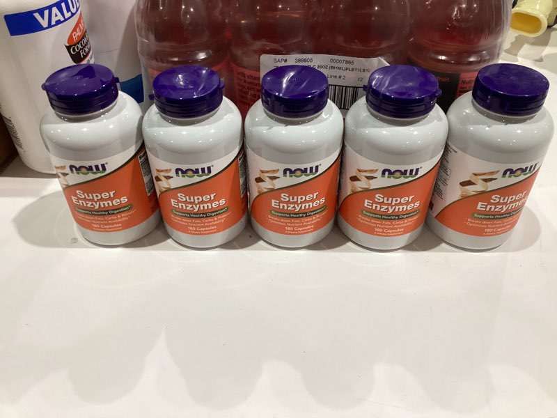 Condition photo showing New/Like New for Now Foods Super Enzymes, 180 Capsules