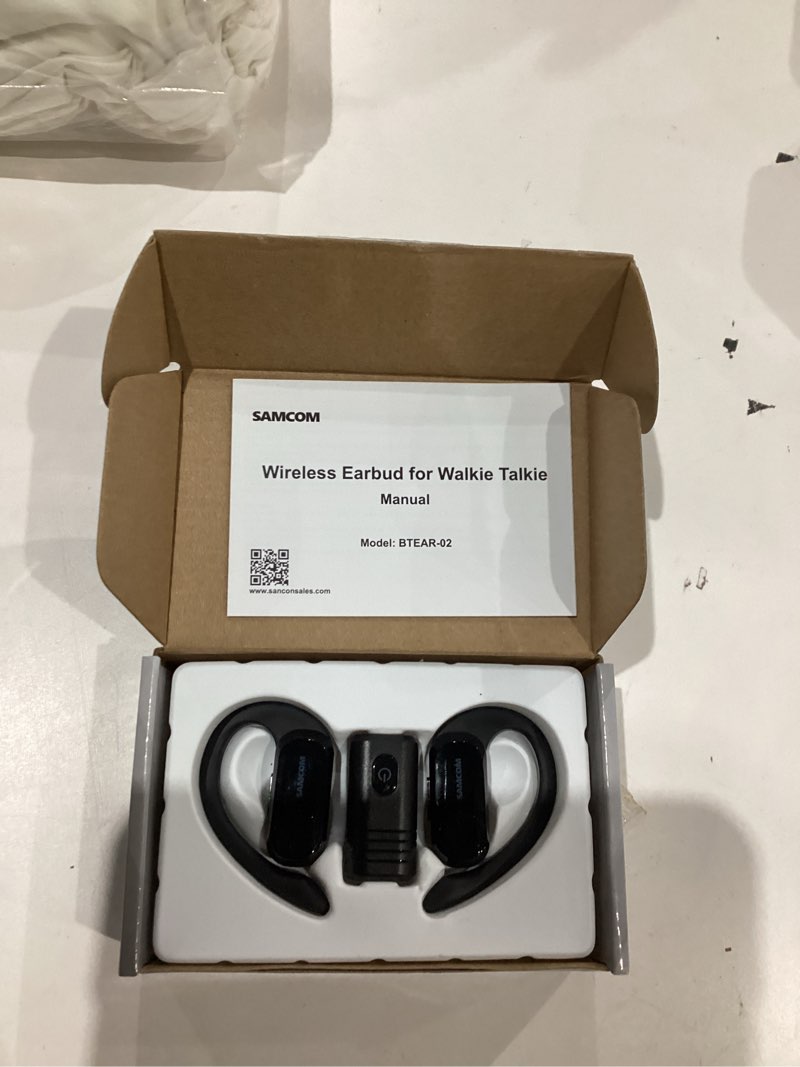Condition photo showing Good Condition for samcom wireless headset with 2 pin dongle for fpcn10a/fpcn30a walkie talkies, btear-02 upgraded hands-free wireless two way radios earpiece with mic for k connector (radios not inclued)