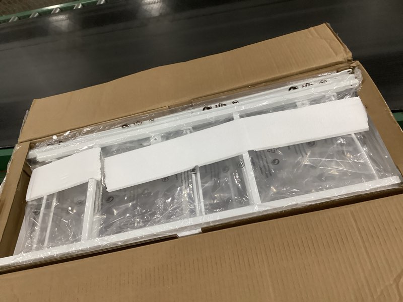 Condition photo showing As Is for Folding Bookshelf,5 Tier Bookcase Foldable Shelf with X-Bracket Design, Adjustable Feet, Space Saving Storage for Living Room, Office, Light Coffee Light Coffee 5 Tier