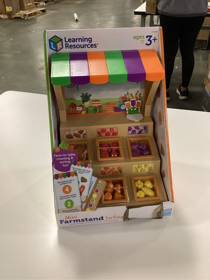 Condition photo showing New/Like New for Learning Resources Mini Farmstand Sorting Set, Play Food Sets for Kids Kitchen, Grocery Store Pretend Play, Montessori Toys, Mini Food, Toddler Activities, Fine Motor Skills
