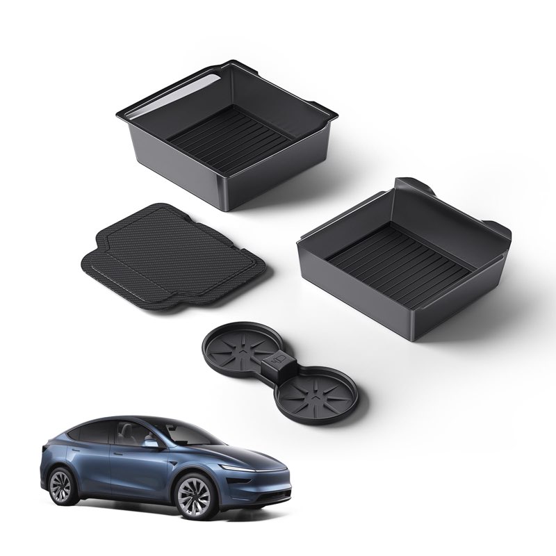 center console organizer for tesla new model y juniper/model 3 [2-layer design, easy slide] keep con