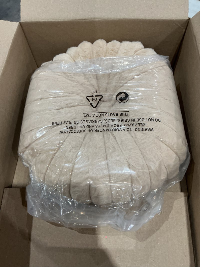 Condition photo showing Good Condition for vctops round throw pillow soft faux fur decorative pillow small pumpkin throw pillow cushion for living room sofa bed (khaki,13.7" diameter)