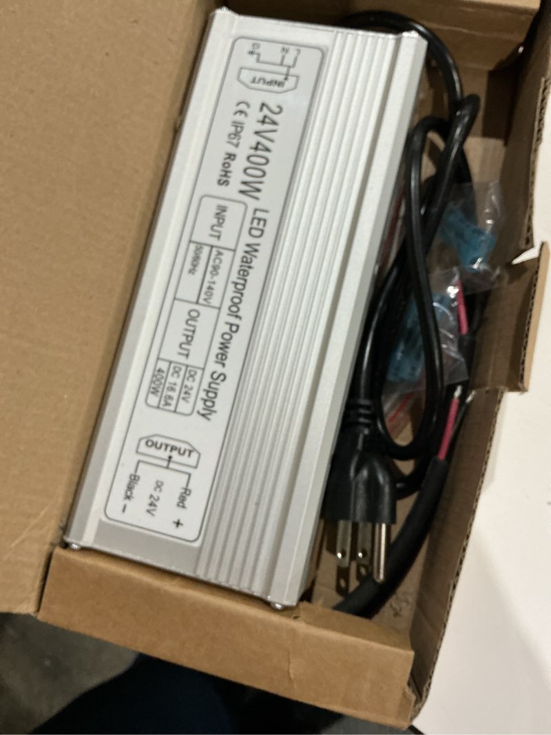 Condition photo showing Good Condition for inshareplus 24v 400w led power supply, ip67 rainproof waterproof outdoor driver,ac 90-140v to dc 24v low voltage transformer, adapter converter for led light, computer project, outdoor use