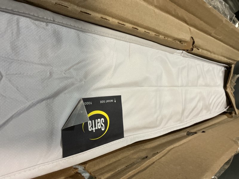 Condition photo showing Good Condition for Premium Crib & Toddler Mattress,100% Knitted Fabric, Premium Fleece Surface-Hypoallergenic, 5\" Thick Firm Soft Crib Mattress, Non-Toxic - Fits Standard Cribs & Toddler Beds Simple 52\" x 27.6\" x 5\"