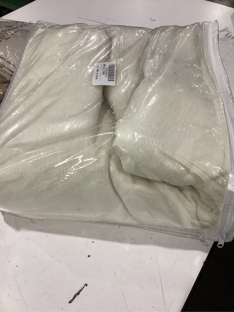 Condition photo showing New/Like New for mysky home couch cover 3 cushion sofa with tassel, chenille sofa covers couch covers, slipcovers for sectional l shaped dogs protector furniture covers, 91" x150", beige 91" x 150" tassels edge-beige
