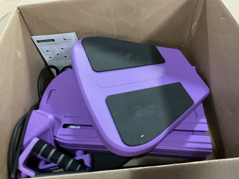 Condition photo showing As Is for Pilates Reformer Board – 5-in-1 Foldable Pilates Machine for Home Workout, Portable Fitness Board with Resistance Bands, Full Body Training for Women Purple