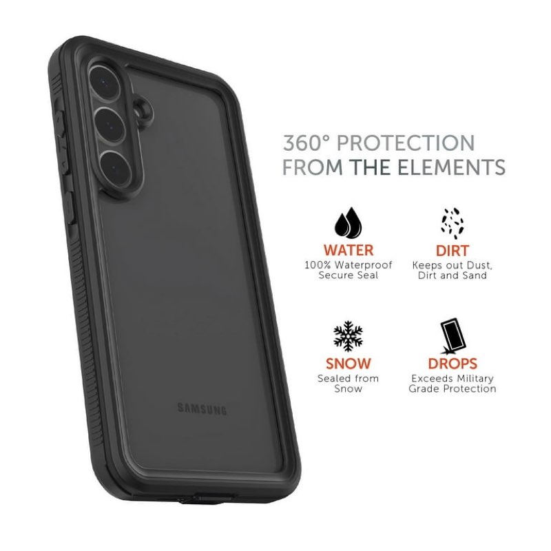 body glove tidal waterproof phone case for samsung galaxy s24+ 5g - black