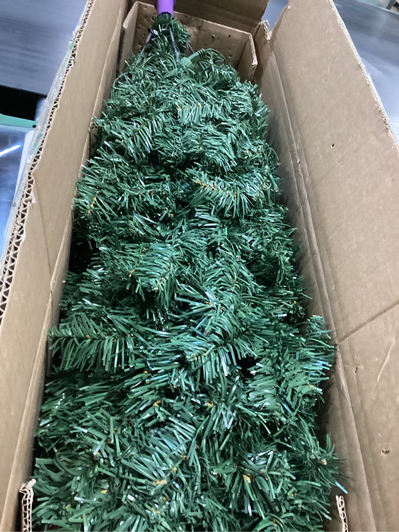 Condition photo showing As Is for Tribeca Blue Spruce Artificial Christmas Tree with 650 Warm White LED Lights