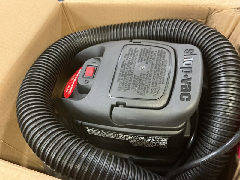 Condition photo showing Good Condition for shop-vac 1.5 gallon 2.0 peak wet dry vacuum, portable compact shop vacuum with collapsible handle wall bracket & attachments, ?2030100