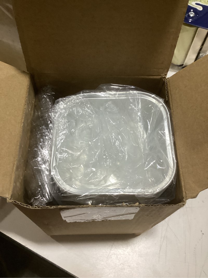 Condition photo showing Good Condition for 25 Pack Square Mini Cake Pans with Lids,Mini Loaf Pans with Lids,Aluminum Foil Baking Cups,Disposable Ramekins Cupcake Cups,Dessert Cups for Wedding Birthday Party Picnics,5oz (Pink) 25 Pink