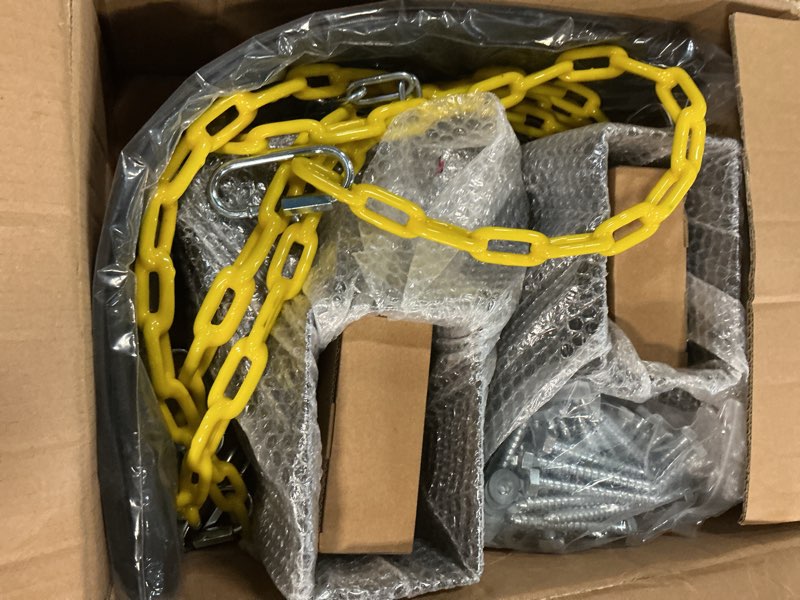 Condition photo showing New/Like New for Heavy Duty Swing Sets Brackets Including 2 Black A-Frame Swing Set Brackets 2 Swing Seats and 4 Swing Hangers for Playground Equipment Mounting Parts Hardware Included (B007) B+b