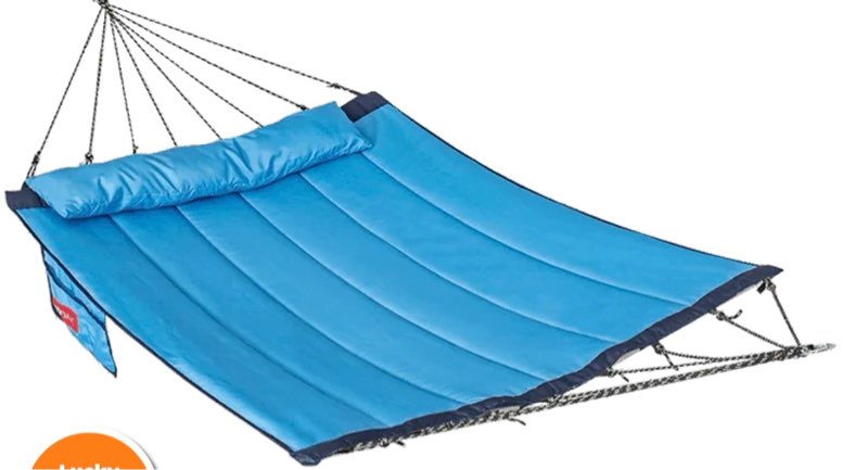 lazy daze hammocks 12 ft quilted fabric hammock with curved aluminium spreader bar, outside double h