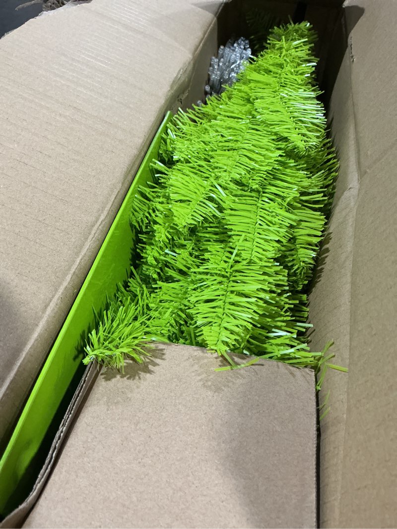 Condition photo showing Good Condition for 6FT Christmas Tree with Bendable Branches, Whimsical Tree Christmas Decorations Xmas Lime Green Christmas Tree with Timer Remote Control 150 LED Lights for Outdoor Yard Indoor Home