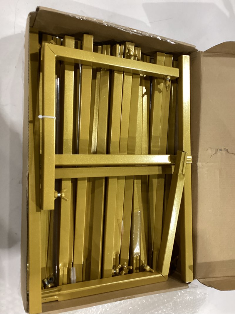 Condition photo showing Good Condition for Wokceer Wedding Arch Backdrop Stand Square 6.6FTx6.6FT Gold Metal Balloon Arch Stand Garden Arbor Backdrop Frame for Wedding Birthday Party Baby Shower Photo Booth Background Decoration 6.6FT x 6.6FT Gold