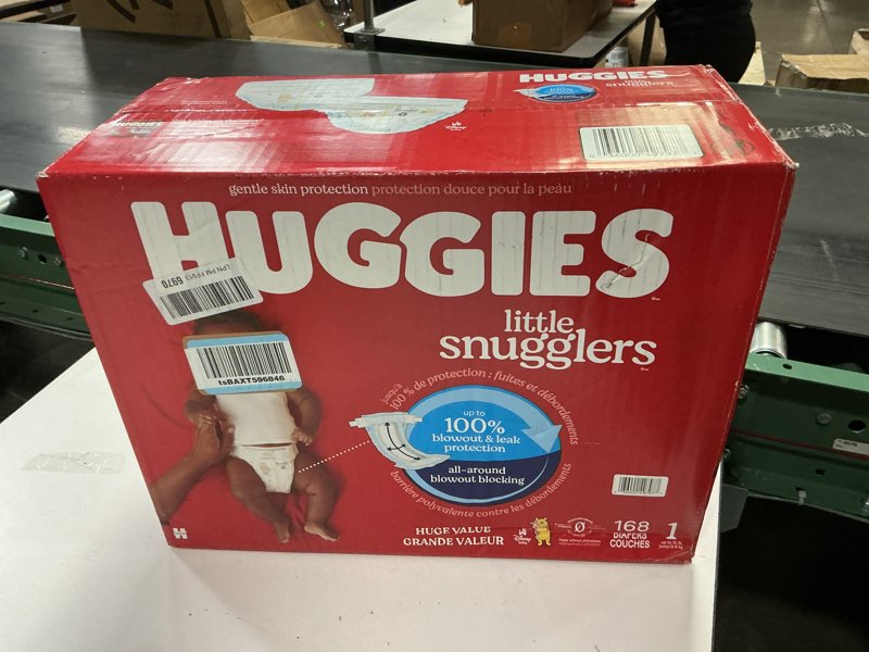 Condition photo showing New/Like New for Huggies Little Snugglers Diapers - Size 1 - 168ct