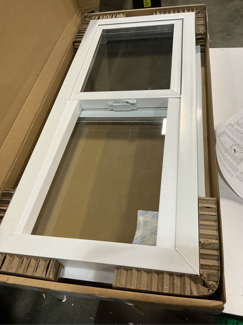 Condition photo showing New/Like New for vbsi3222pr vinyl basement slider window, 32" x 22", white 32x22 inch window