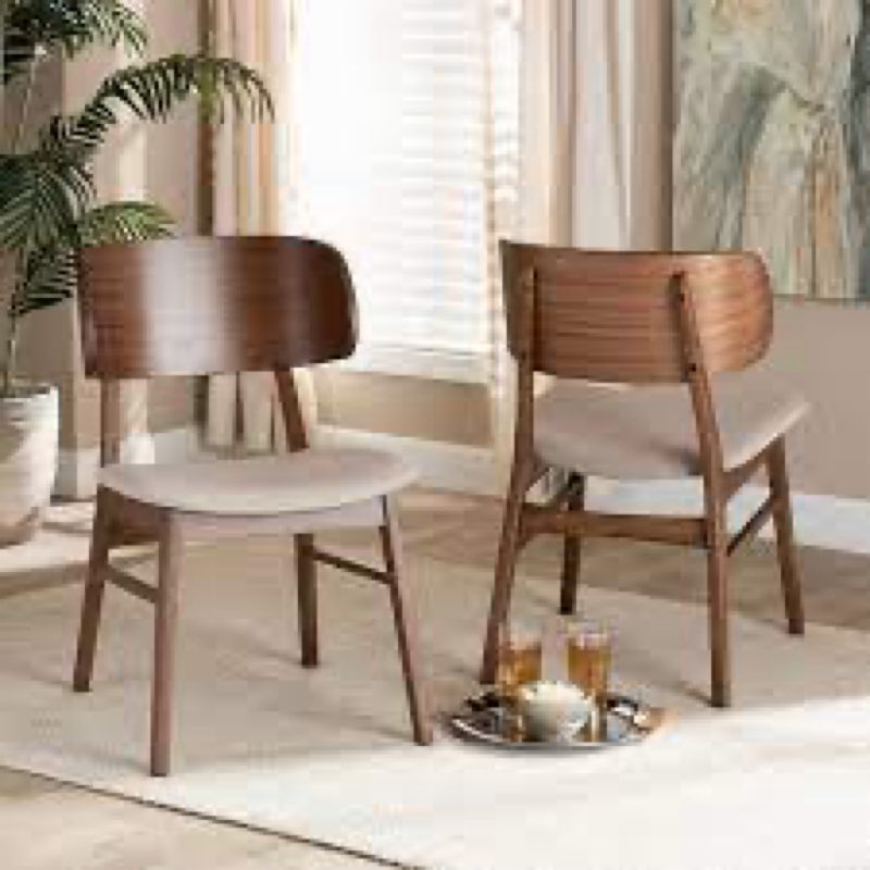 Curlee Fabric Dining Side Chair With Curved Back