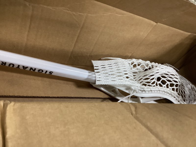 Condition photo showing Good Condition for signature starter stick - 28" or 19.5" - the best starter stick for kids - pro strung pocket, lightweight plastic shaft, play ready lacrosse stick, for entry level first time player 19.5”