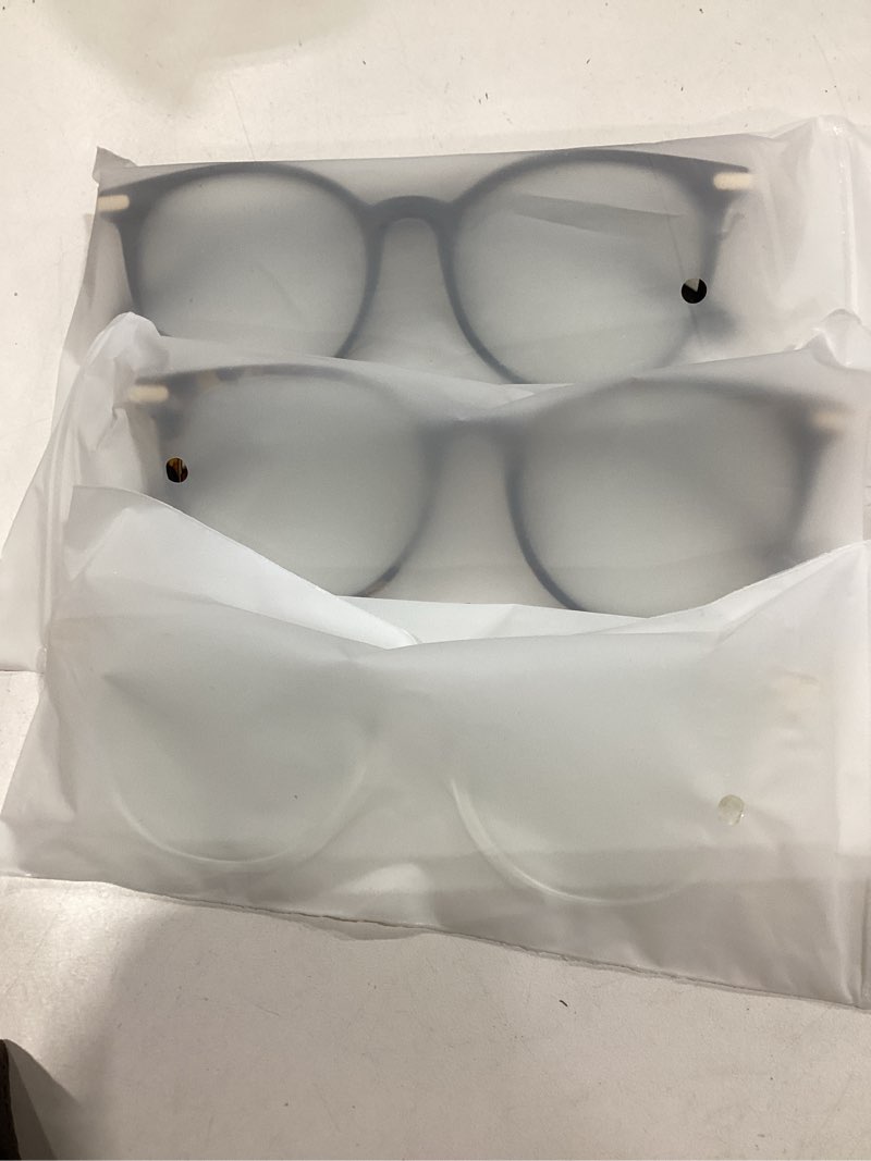 Condition photo showing Good Condition for gaoye 3 pack blue light blocking glasses, retro round eyewear frame anti eyestrain computer glasses for women men - gy1688 (black+tea leopard+transparent) black+tea leopard+transparent 3