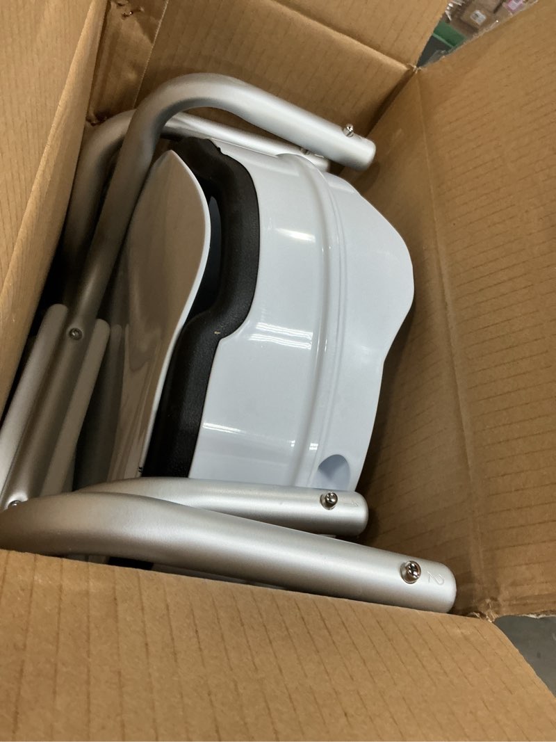 Condition photo showing Good Condition for raised toilet seat with handles for seniors - adds 5 inch - elevated toilet seat riser with cushion - supports 300 lbs - for 16'' standard/round toilet - includes lid, black standard/round - black