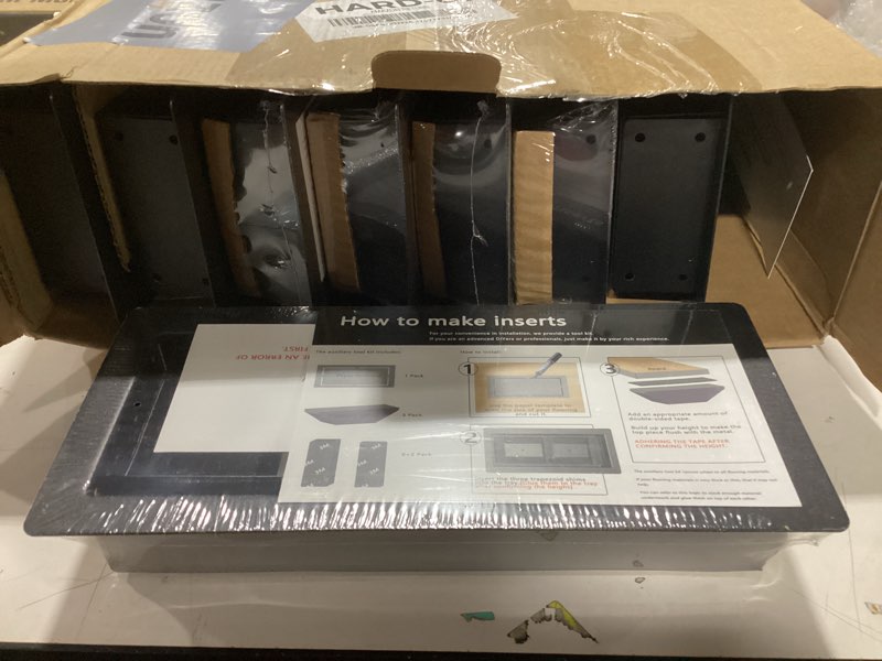Condition photo showing Good Condition for Floor Vents 4x10, Heavy Duty Steel Floor Register, 50% Higher Ventilation Performance Than Others, Sleek Modern Design, Sandtex Black Finish, Fits Tile Wood Inserts, Floor Vent Covers for Home Floor 1 Pack