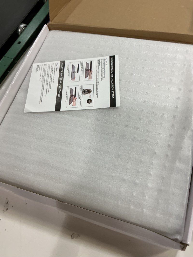 Condition photo showing New/Like New for ggstudy 16 inch square stainless steel large shower head rainfall shower head chrome high pressure rain 16inch chrome