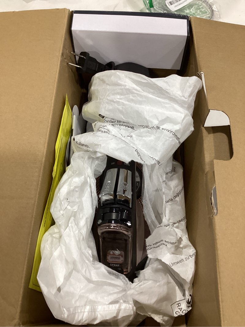 Condition photo showing New/Like New for Rowenta Access Stainless Steel Soleplate Steam Iron with Retractable Cord, Powerful Steam Diffusion, Auto-Off and Anti-Drip, 1725 Watts, Black Clothes Iron, DW2459 Steam Iron - Cordreel