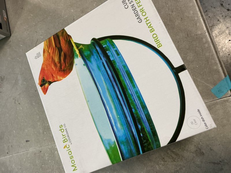 Condition photo showing New/Like New for Mosaic Birds Cuban Garden Stake  M429-200-00  37 Inch Tall  Clear