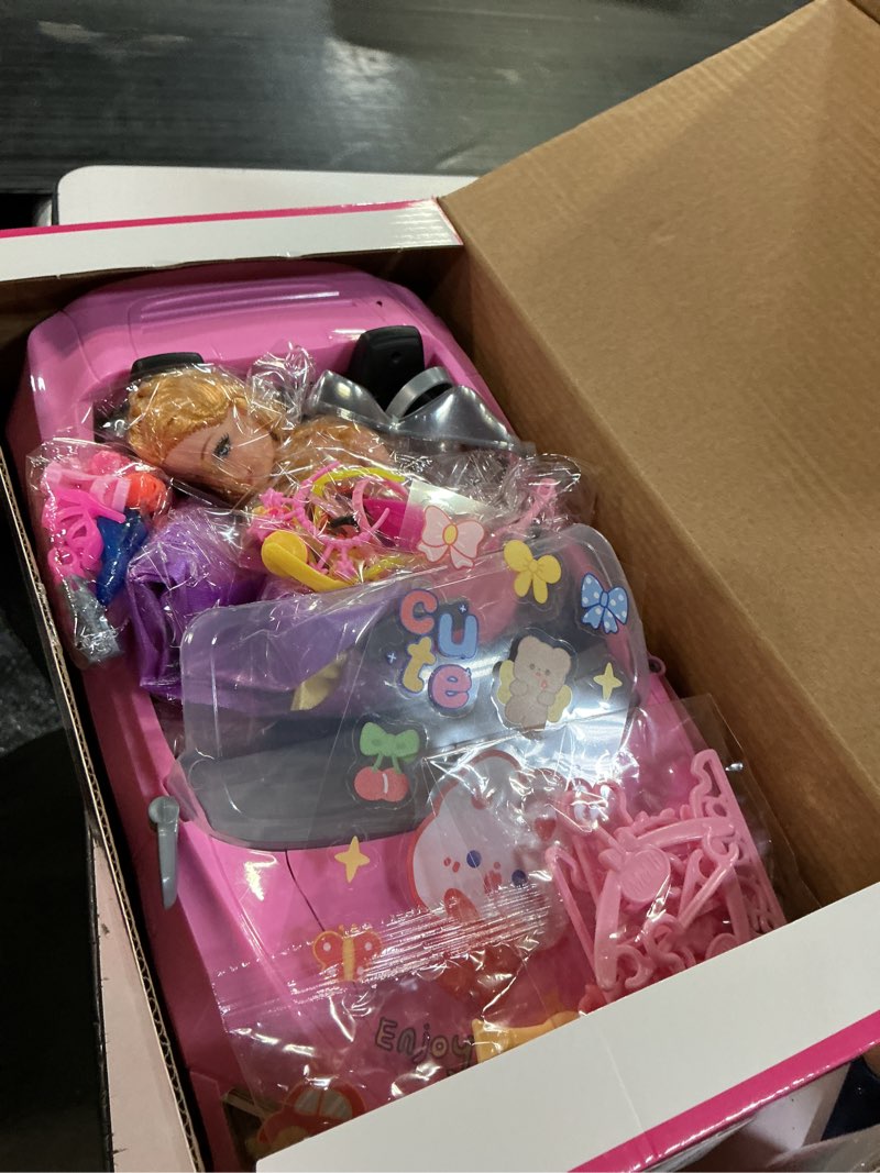 Condition photo showing New/Like New for 76 pcs doll & convertible car playset,included 11.5 in dol-l,car,princess dresses,fashion dresses,casual clothing,swimsuits,bags,shoes,doll playset,doll dress up toys for girls kids toddlers gifts doll car set