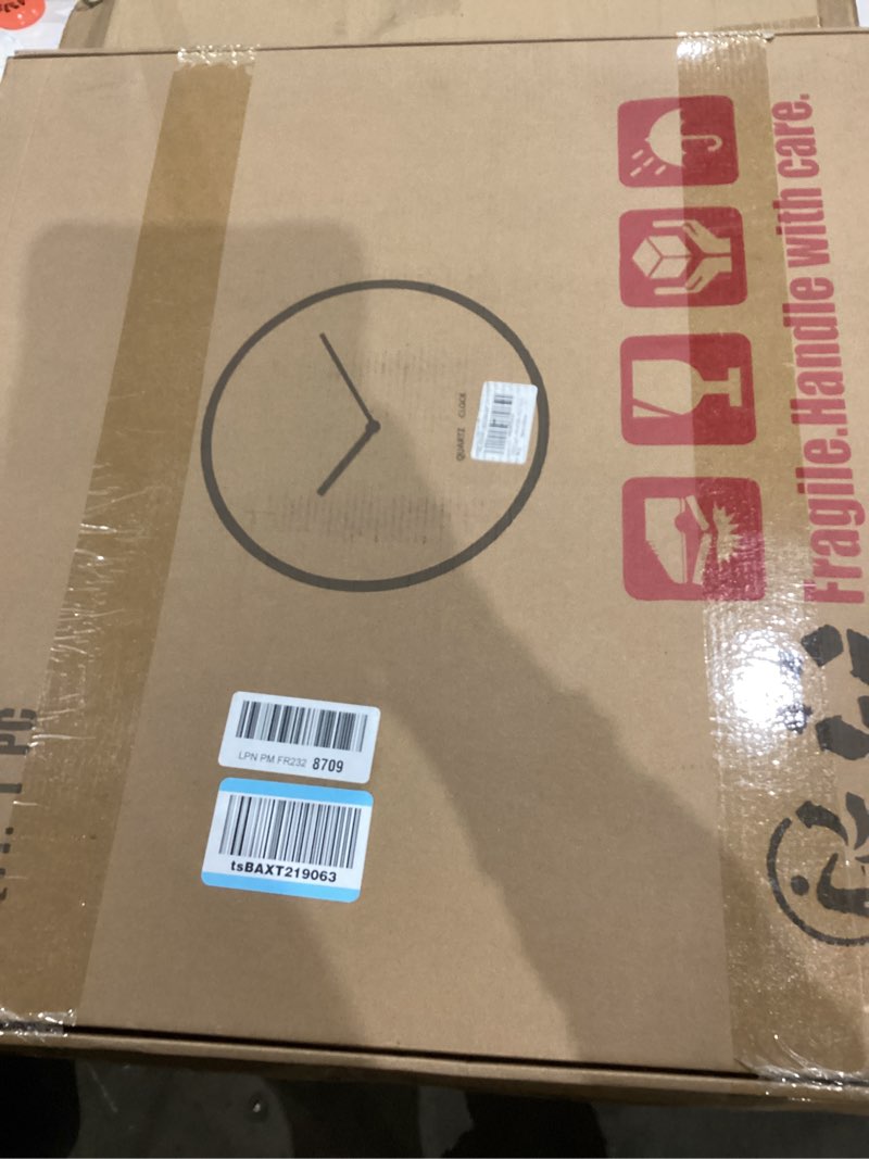 Condition photo showing New/Like New for Large World Map Wall Clock,Metal Minimalist Modern Clock,Round Decorative Silent Non-Ticking Battery Operated Wall Clocks for Living Room/Entryway/Kitchen/Bedroom/Office/School Decor (24 Inch)