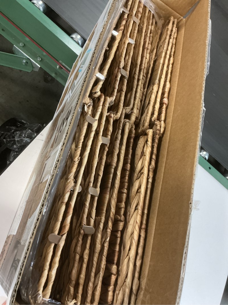 Condition photo showing item condition for 12x12in Storage Baskets Set of 4 Water Hyacinth Baskets,Foldable Handwoven Storage Cubes,Wicker Cube Baskets Laundry Organizer Totes for Home