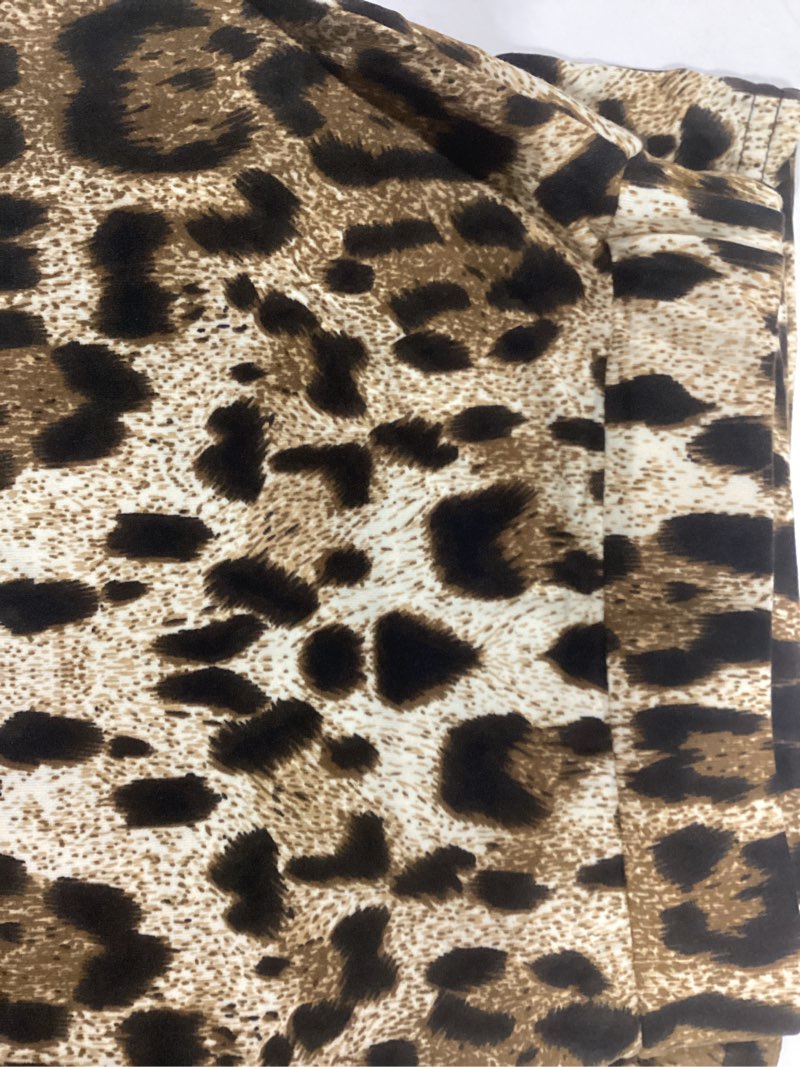 Condition photo showing Good Condition for Leopard Cheetah Skirt with Shorts, Sexy Night Club High Waist Elastic Leopard Print Bodycon Mini Skirts for Women Big Yellow Leopard X-Large Short