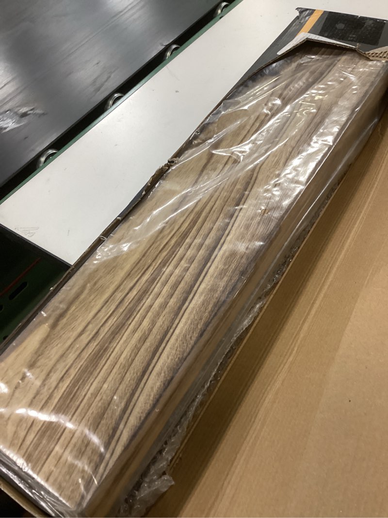 Condition photo showing New/Like New for SRIWATANA Floating Wall Shelves, 2-Tier Rustic Wood Shelves for Bedoom, Bathroom, Living Room, Kitchen(Carbonized Black) 1. Carbonized Black