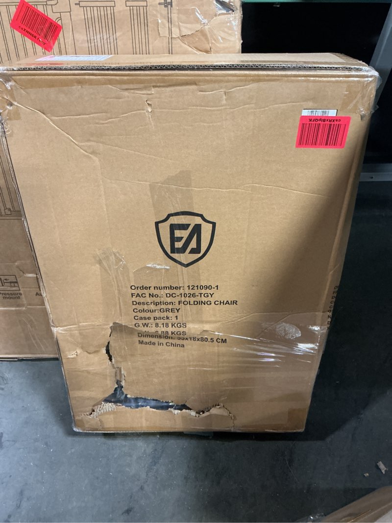 Condition photo showing New/Like New for ever advanced portable 30.7" seat height tall folding camping chair directors chair high foldable bar stool with side table for makeup artist, sports event, craft show, supports 350lbs polyester grey