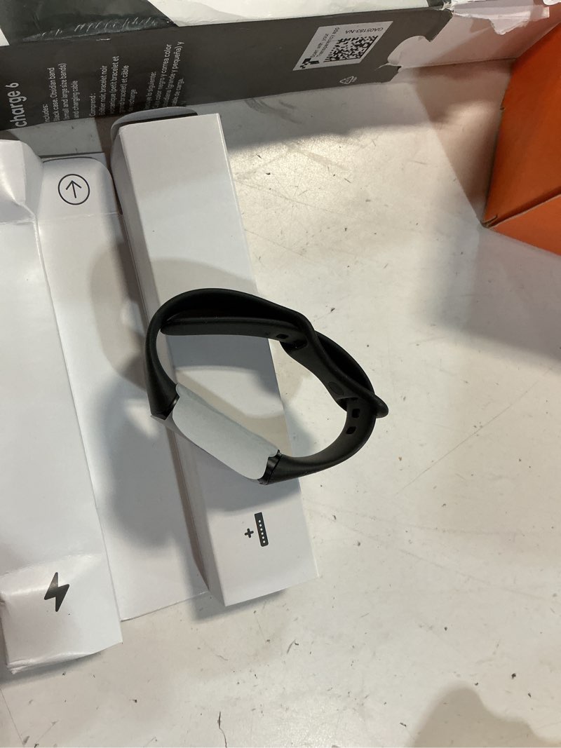 Condition photo showing Good Condition for fitbit charge 6 fitness tracker with google apps, heart rate on exercise equipment, 6-months premium membership included, gps, health tools and more, obsidian/black, one size (s & l bands included) black case w/ black band tracker