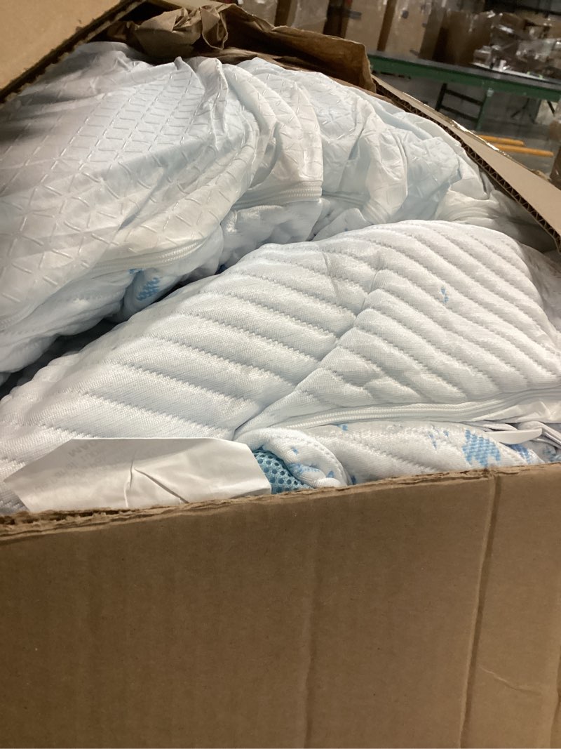 Condition photo showing As Is for OhGeni 4 Inch Cooling Queen Size Gel Memory Foam Mattress Topper Pad,Soft Bed Cover with Anti-Slip Base &Zipper,Fits 6"-19" Mattresses with Straps,Extra Comfort for Sleep