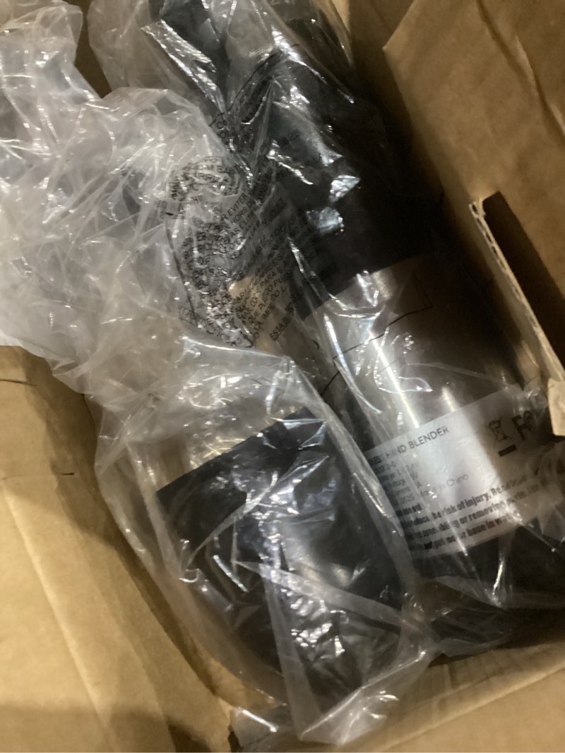 Condition photo showing As Is for Cordless Immersion Hand Blender, 5-in-1 Variable Speed blender handheld,Rechargeable with 2000mAh Battery, BPA-Free & Dishwasher-Safe Accessories:700ml Beaker,Chopper,Whisk & Milk Frother,Ink