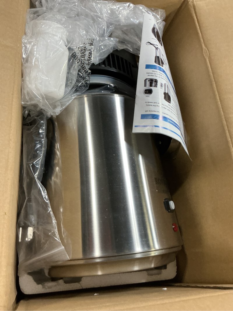 Condition photo showing As Is for rovsun?upgraded? 1.1 gallon/4l water distiller stainless steel for home, 750w distilled water maker machine, water distillers countertop, water maker purifier with glass container, 1l/h silver