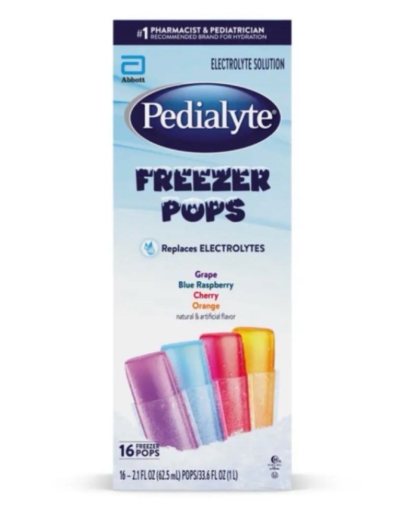 (Best by 01/MAY/2026) Pedialyte Freezer Pops, 33.6 Ounce - 16 Per Pack -- 4 Packs Per Case.