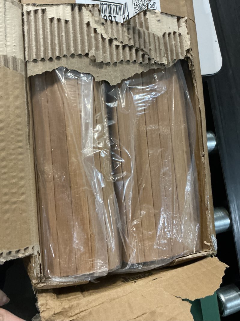 Condition photo showing Good Condition for juexica 2 pcs natural bamboo wall panel for interior wall 48''x96'' bamboo covering renewable pole wainscoting room divider wrap decor for bedroom living room kitchen island office (light carbonized) 48''x96'' light carbonized 2