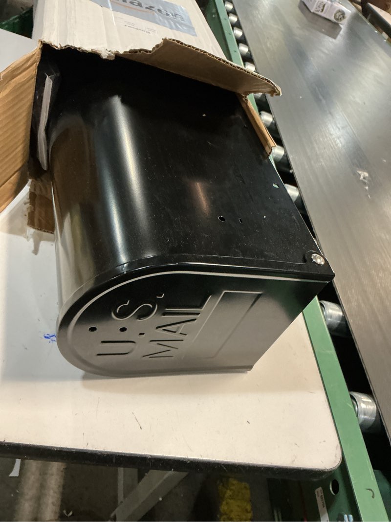 Condition photo showing Good Condition for Black Metal Mailbox, Galvanized Steel Outside Mailboxes, Standard Medium Capacity, 20 x 8.7 x 6.7 Inches