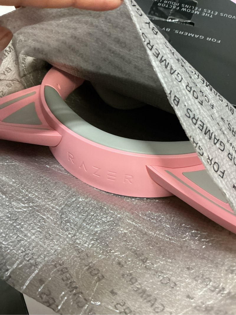Condition photo showing Good Condition for Razer Kraken Kitty V3 X Wired Gaming Headset: Kitty Ears - HyperClear Cardioid Mic - 40 mm Drivers - 7.1 Surround Sound - Comfy Ear Cushions - Cross-Platform via 3.5mm PC, PS5, Xbox, Switch 2 - Pink Quartz Pink
