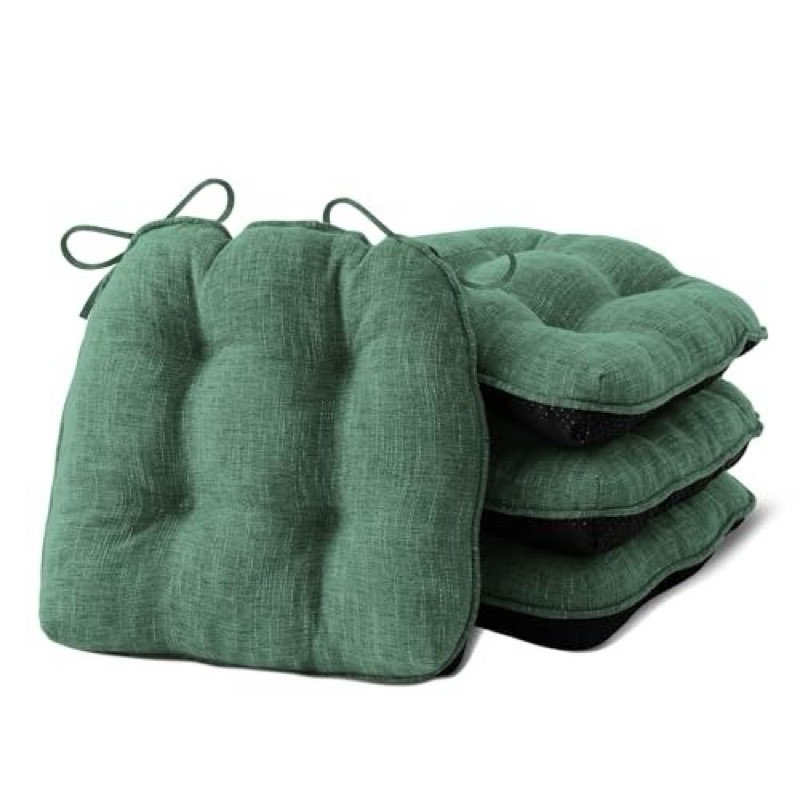 Chair Cushions for Dining Chairs Set of 4, 4 Pack (15.5x15.5) Dark Green