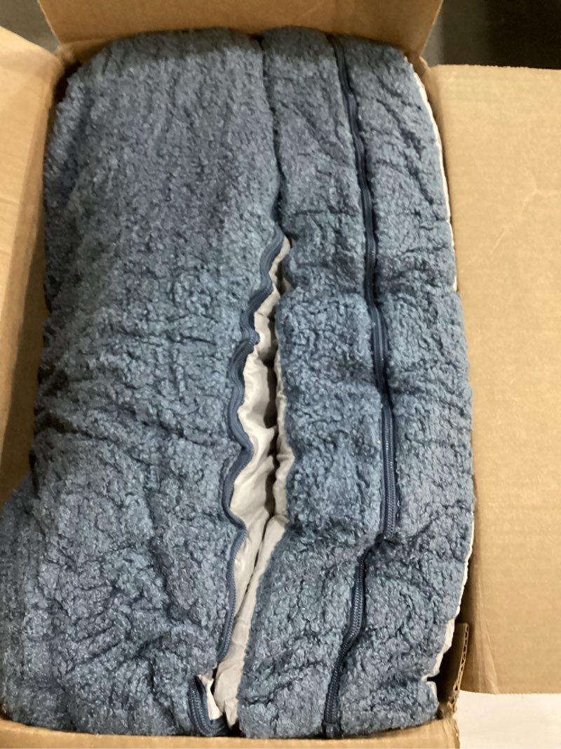 Condition photo showing As Is for Blissful Diary Kids Couch, 2-in-1 Soft Toddler Couch Fold Out, Toddler Chair Comfy, Convertible Sofa to Lounger, Kids Furniture for Playroom, Gift for Birthday, Children's Day, Blue Dinosaur Dinosaur Blue