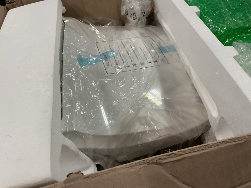 Condition photo showing As Is for Bio Bidet BB1000 Electric Bidet Toilet Seat, Warm Water with Air Dryer, Heated Seat with Slow Close Lid, Remote Control, Elongated White Premium Elongated