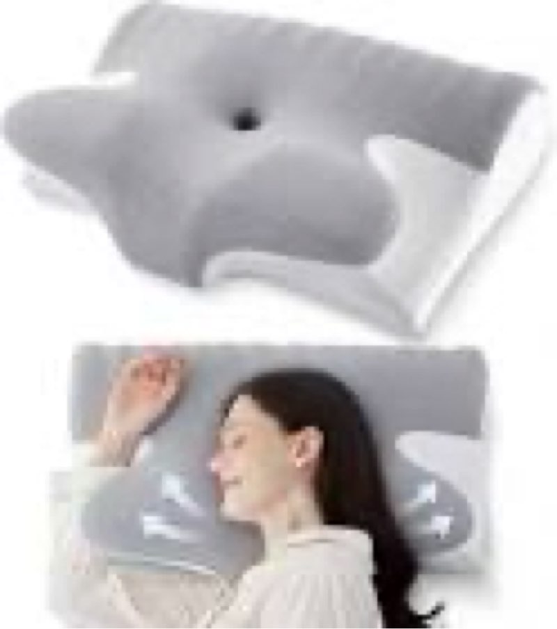 bdeus ergonomic cervical pillow for side sleepers, 2-in-1 contour orthopedic memory foam pillow for 