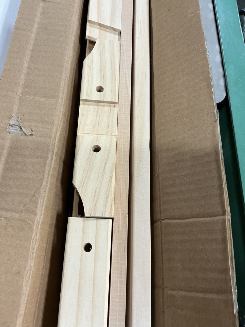 Condition photo showing As Is for adjustable wooden painting easel, art easel stand hold up to 43'', painting canvas for wedding sign and poster, drawing for adults, begginners and students