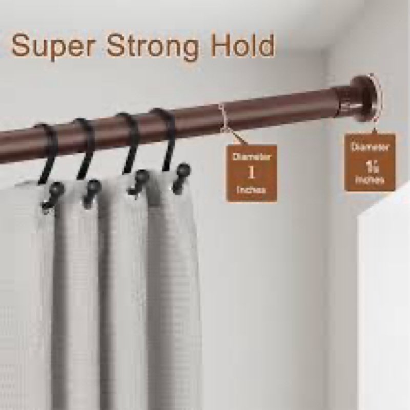  Brown window curtain rod set 83”-122”