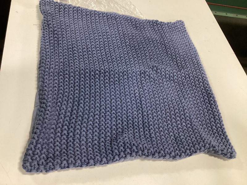 Condition photo showing As Is for cotton fisherman pillow cover (set of 2), 20x20, mineral incomplete set missing 1